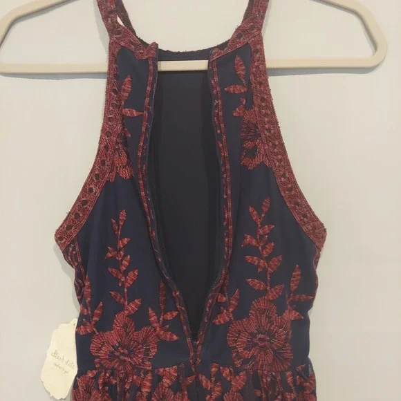 Altar'd State Womens Navy & Maroon Floral Lace Maxi Dress Size Medium NWT - Picture 8 of 14